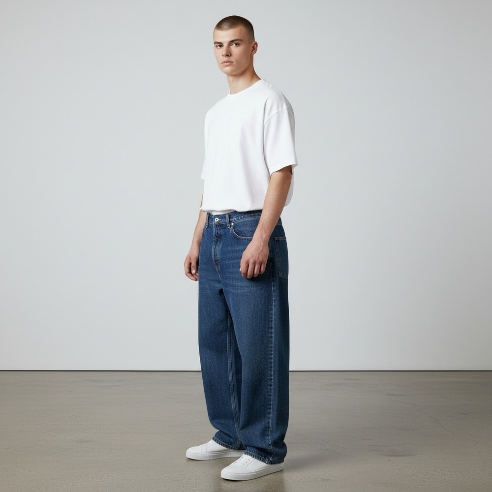 Faded Glory Men's Jeans Straight Relaxed Fit 100% Cotton Medium Wash‎ Size 50x30